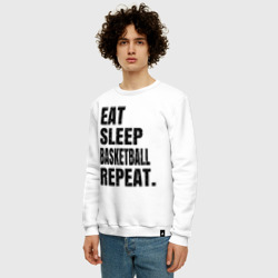 Мужской свитшот хлопок EAT sleep basketball repeat - фото 2