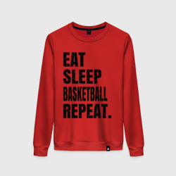 Женский свитшот хлопок EAT sleep basketball repeat