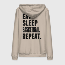 Мужская толстовка на молнии хлопок EAT sleep basketball repeat