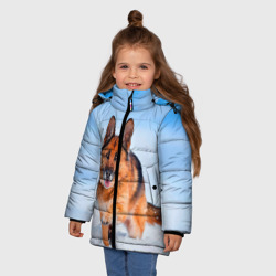 Зимняя куртка для девочек 3D Овчарка и снег - фото 2