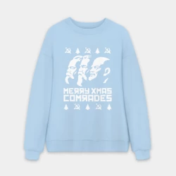 Мужской свитшот oversize без начеса хлопок Merry Xmas Comrades - коммунистическое рождество