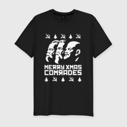 Мужская футболка хлопок Slim Merry Xmas Comrades