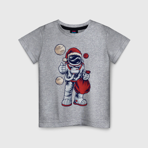 Детская футболка хлопок с принтом Звездный Новый год, вид спереди #2