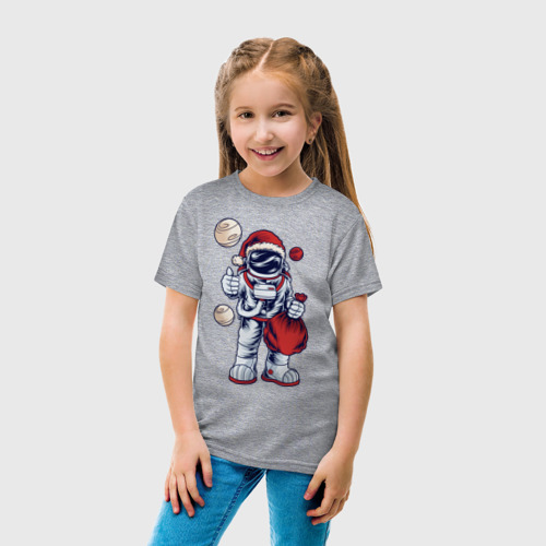 Детская футболка хлопок с принтом Звездный Новый год, вид сбоку #3
