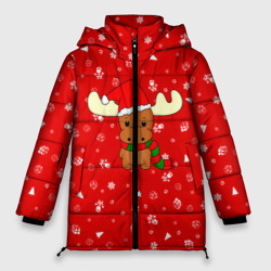 Женская зимняя куртка Oversize Новогодний оленёнок