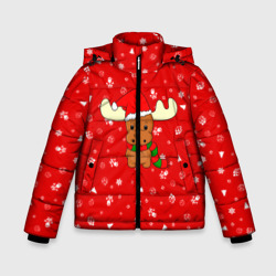 Зимняя куртка для мальчиков 3D Новогодний оленёнок