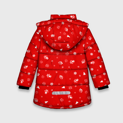 Зимняя куртка для девочек 3D Новогодний оленёнок, цвет черный - фото 2