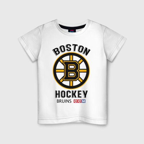 Детская футболка хлопок Boston Bruins NHL, цвет белый