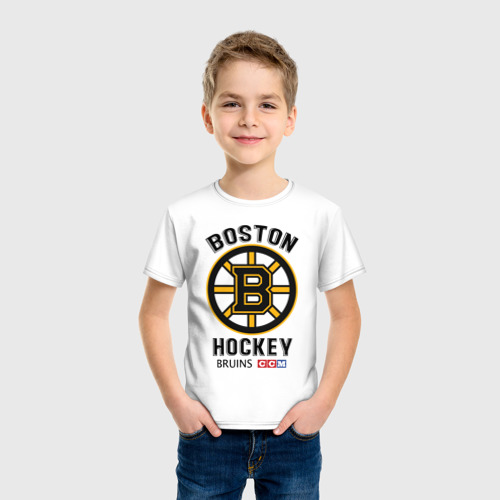Детская футболка хлопок Boston Bruins NHL, цвет белый - фото 3