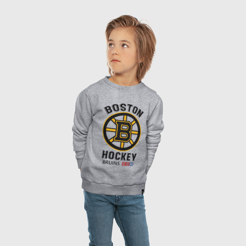 Детский свитшот хлопок с принтом BOSTON BRUINS NHL, вид сбоку #3