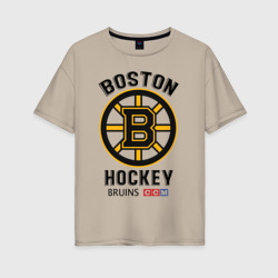 Женская футболка хлопок Oversize Boston Bruins NHL