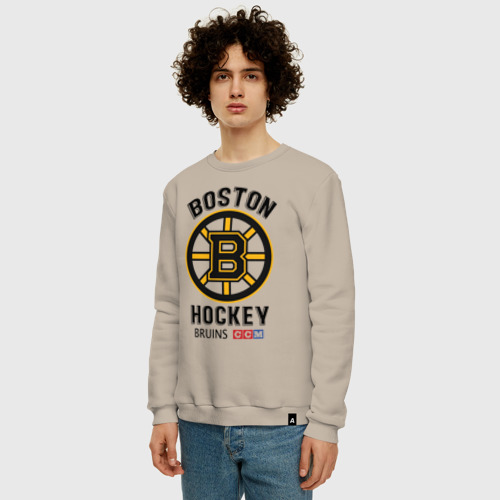 Мужской свитшот хлопок Boston Bruins NHL, цвет миндальный - фото 3