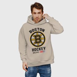 Мужское худи Oversize хлопок Boston Bruins NHL - фото 2