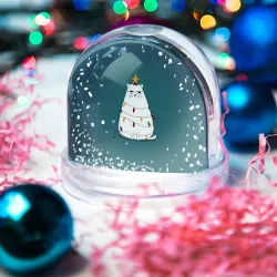 Игрушка Снежный шар Кото-ёлка - фото 2