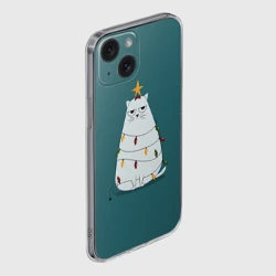 Чехол для iPhone 15 силиконовый с защитой камеры Кото-ёлка - фото 2