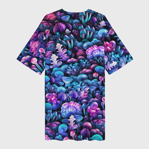 Платье-футболка 3D Волшебные грибы, цвет 3D печать - фото 2