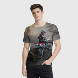 Мужская футболка 3D Душа питбайкера - фото 2