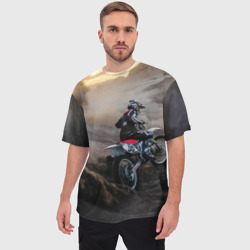 Мужская футболка oversize 3D Душа питбайкера - фото 2