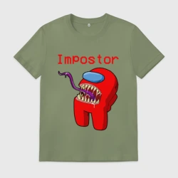 Мужская футболка хлопок Among Us - impostor