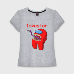 Женская футболка хлопок Slim Among Us - impostor