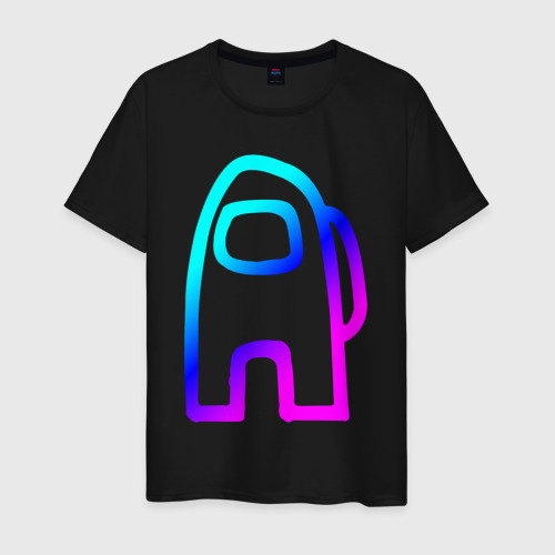 Мужская футболка хлопок Among Us - neon, цвет черный