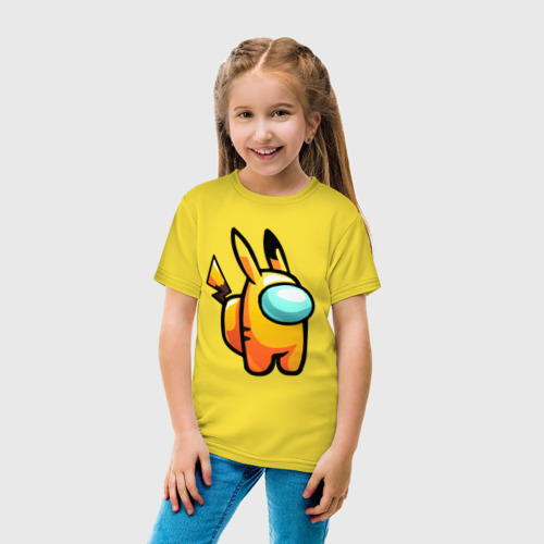 Детская футболка хлопок Among Us - Pikachu, цвет желтый - фото 5