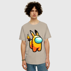 Мужская футболка хлопок Oversize Among Us - Pikachu - фото 2