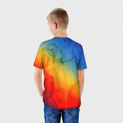 Детская футболка 3D с принтом Cs:go Marble Fade Мраморный Градиент, вид сзади #2