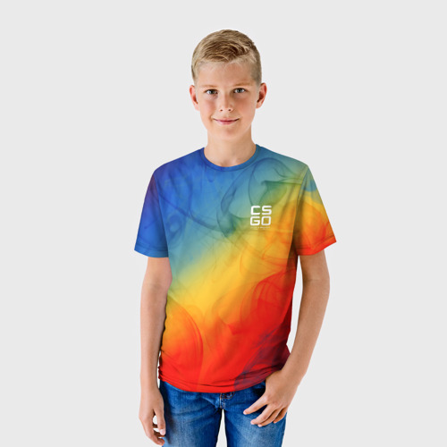 Детская футболка 3D с принтом Cs:go Marble Fade Мраморный Градиент, фото на моделе #1