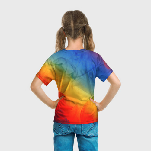 Детская футболка 3D с принтом Cs:go Marble Fade Мраморный Градиент, вид сзади #2