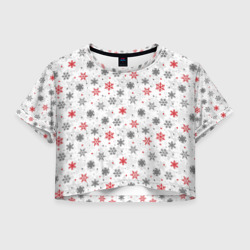 Женская футболка Crop-top 3D Снежинки