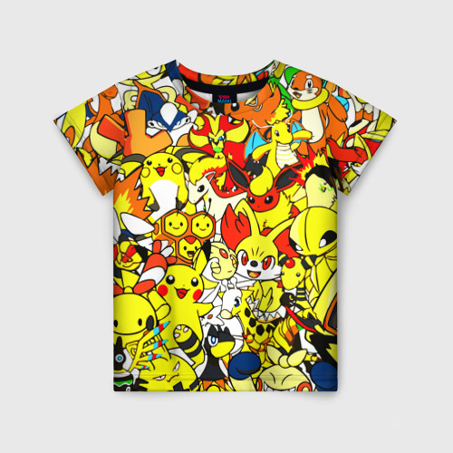 Детская футболка 3D с принтом Покемоны, вид спереди #2