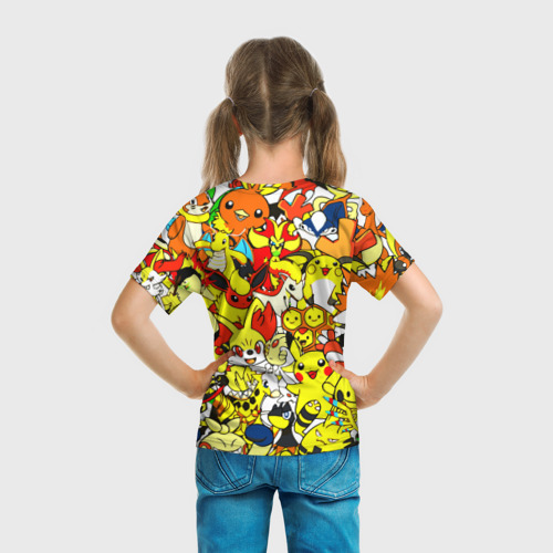 Детская футболка 3D с принтом Покемоны, вид сзади #2