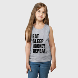 Детская майка хлопок EAT sleep hockey repeat - фото 2