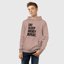 Детская толстовка хлопок EAT sleep hockey repeat - фото 2