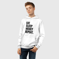 Детская толстовка хлопок EAT sleep hockey repeat - фото 2