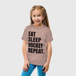 Детская футболка хлопок EAT sleep hockey repeat - фото 2