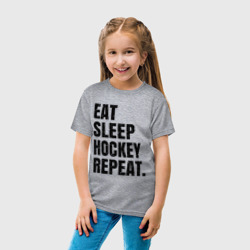 Детская футболка хлопок EAT sleep hockey repeat - фото 2