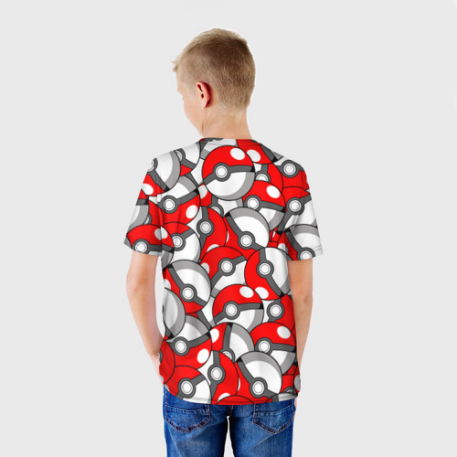 Детская футболка 3D с принтом ПИКАЧУ, вид сзади #2