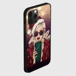 Чехол для iPhone 12 Pro Снегурка хипстер рокер с кофе - фото 2