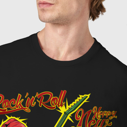 Мужская футболка хлопок Санта Рокер, цвет черный - фото 6