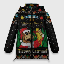 Женская зимняя куртка Oversize Wishing you a meowy catmas