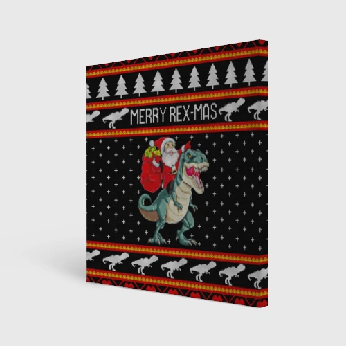 Холст квадратный Merry Rex-mas