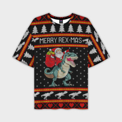 Мужская футболка oversize 3D Merry Rex-mas