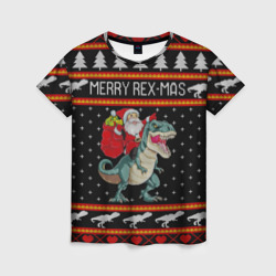 Женская футболка 3D Merry Rex-mas
