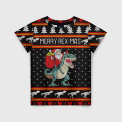 Детская футболка 3D Merry Rex-mas