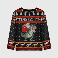 Детский лонгслив 3D Merry Rex-mas