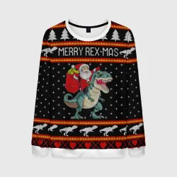 Мужской свитшот 3D Merry Rex-mas
