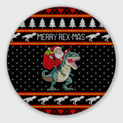 Круглый коврик для мышки Merry Rex-mas