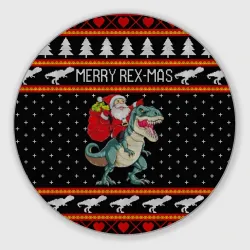 Круглый коврик для мышки Merry Rex-mas